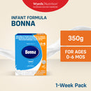BONNA Stage One Infant Formula Milk Powder for 0-6 Months Old 350g