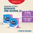 BONAKID PRE-SCHOOL 3+ Growing-Up Milk Powder for Children 3+ Years Old 2.4kg (1.2kg x2)