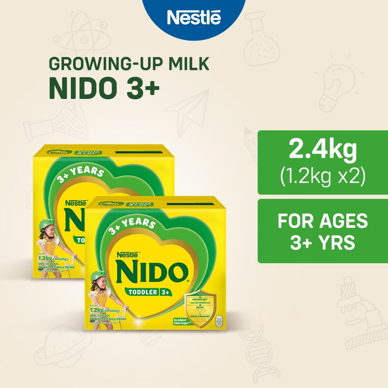 Nido 3+ Powdered Milk Drink for Pre-Schoolers Above 3 Years Old 1.2kg