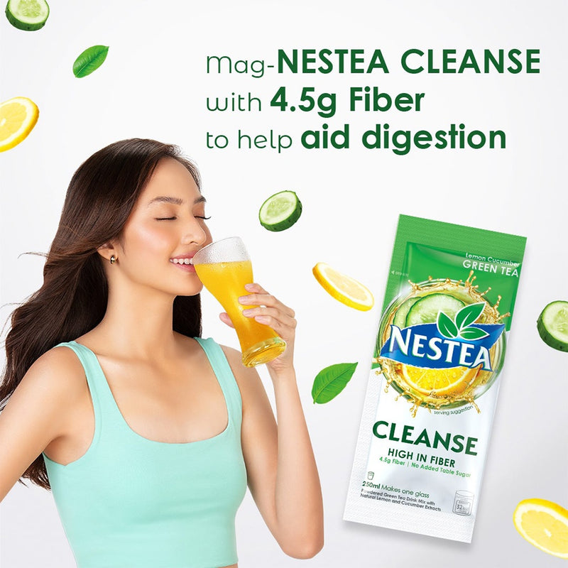 NESTEA Cleanse Powdered Green Tea 250ml - Pack of 10 + Fitnesse Breakf