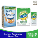 NESTEA Cleanse Powdered Green Tea 250ml - Pack of 10 + Fitnesse Breakfast Cereal 210g
