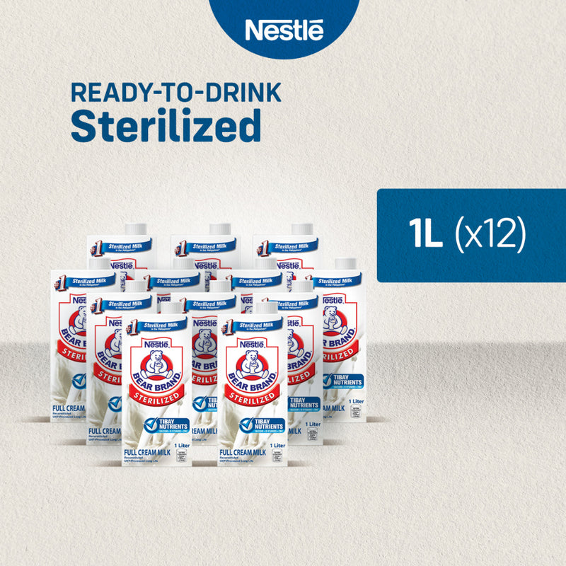 Bear Brand Sterilized UHT Milk 1L - Pack of 12