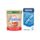Fitnesse Granola Cranberry and Pumpkin Seeds Breakfast Cereal 300g + Nestle Low-Fat Milk 1L