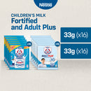 Bear Brand Fortified Powdered Milk Drink 33g Swak x 16 + Bear Brand Adult Plus Milk Powder 33g x 16