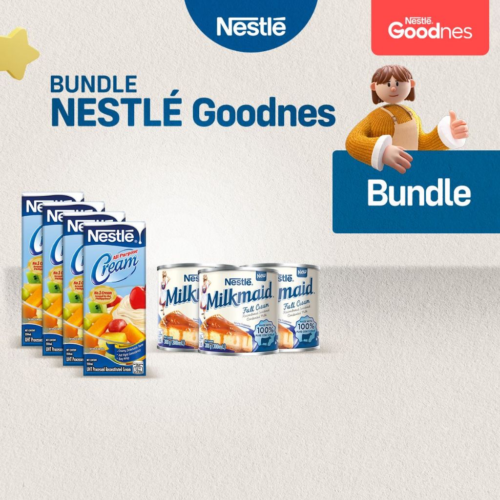 Nestle All Purpose Cream 250ml x4 + Milkmaid Sweetened Condensed Milk