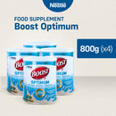NESTLE BOOST Optimum Vanilla Adult Milk Powder 800g - Pack of 4
