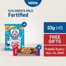 [FREE CEREAL BARS] Bear Brand Fortified Powdered Milk Drink 33g x8 (Freebie Expiry: Nov. 14, 2025)