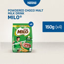 MILO Powdered Choco Malt Milk Drink 150g - Pack of 4