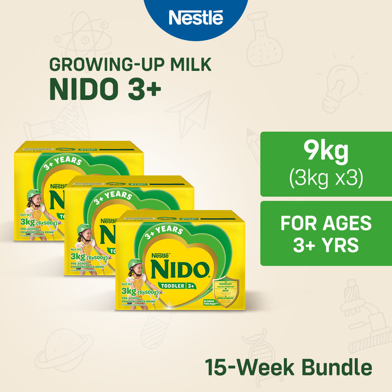 NIDO 3+ Powdered Milk Drink for Children Over 3 Years Old 9kg (3kg x3)
