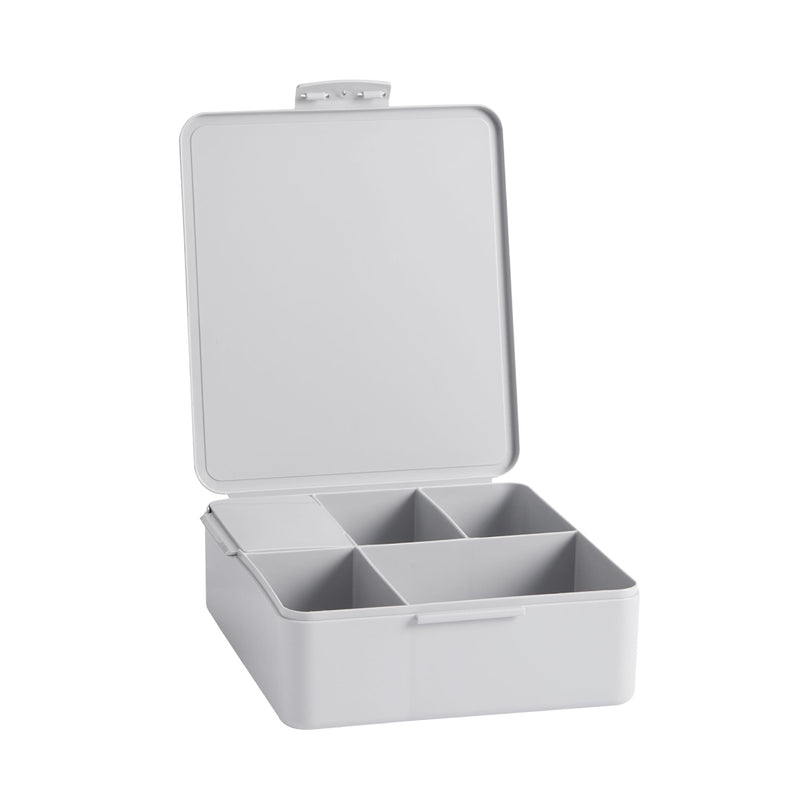 [NOT FOR SALE] Square Gray Bento Box + Utensils with Carrying Set Navy