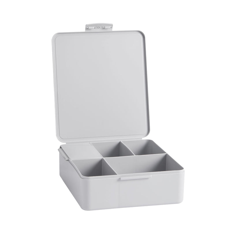[NOT FOR SALE] Square Gray Bento Box + Utensils with Carrying Case Light Pink