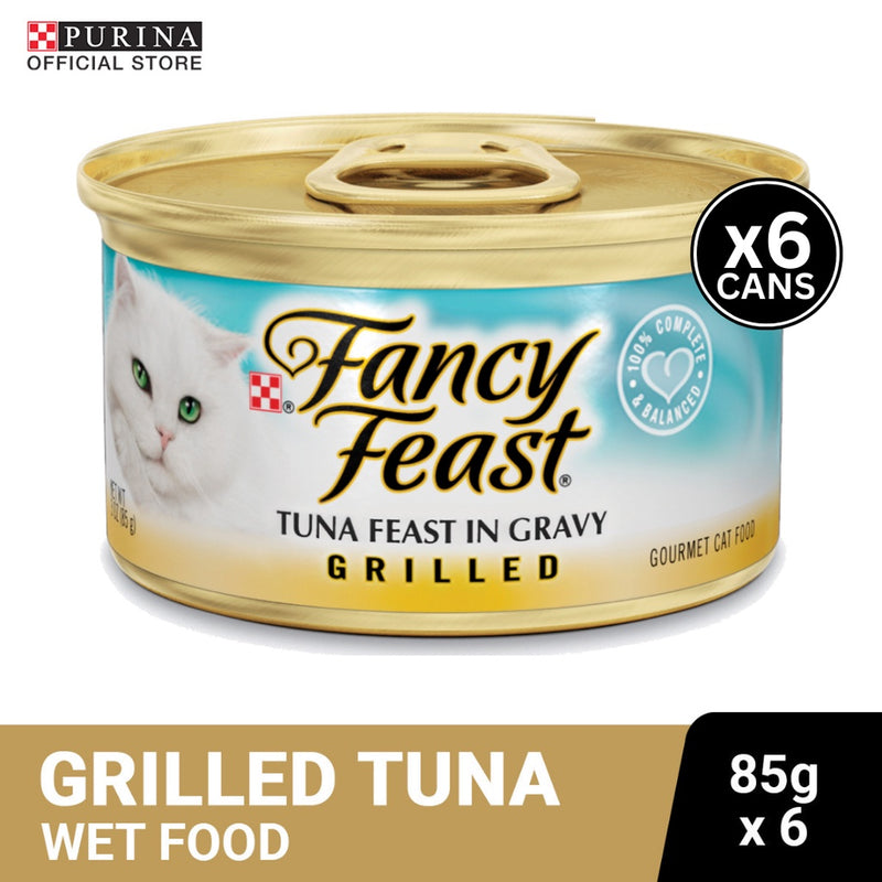 FANCY FEAST Grilled Tuna Feast Adult Wet Cat Food - 85g x6