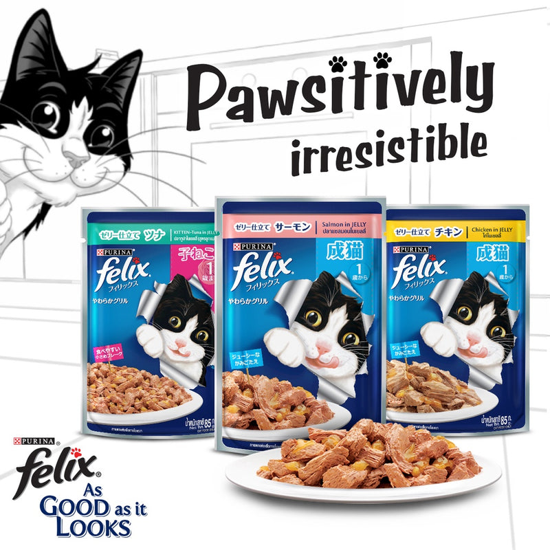 PURINA FELIX Adult Cat with Mackerel in Jelly - 85g