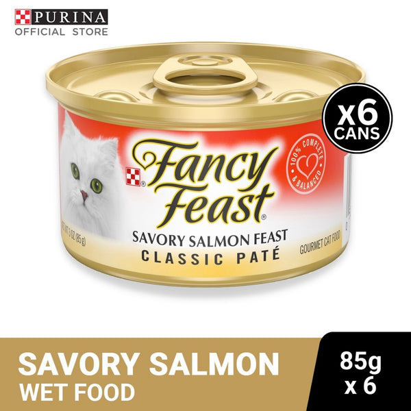 FANCY FEAST Savory Salmon Adult Wet Cat Food - 85g x6