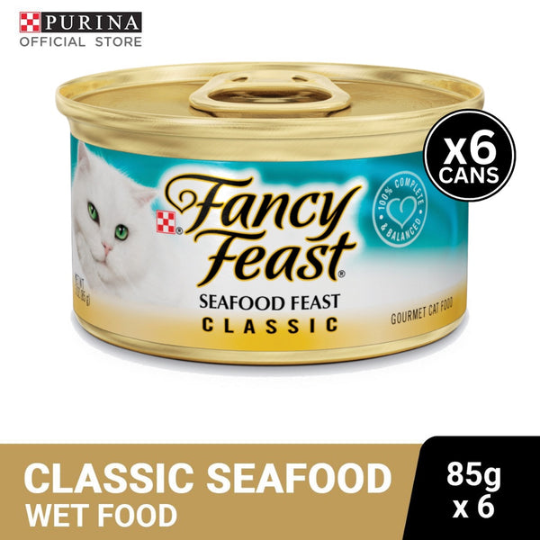FANCY FEAST Classic Seafood Adult Wet Cat Food - 85g x6