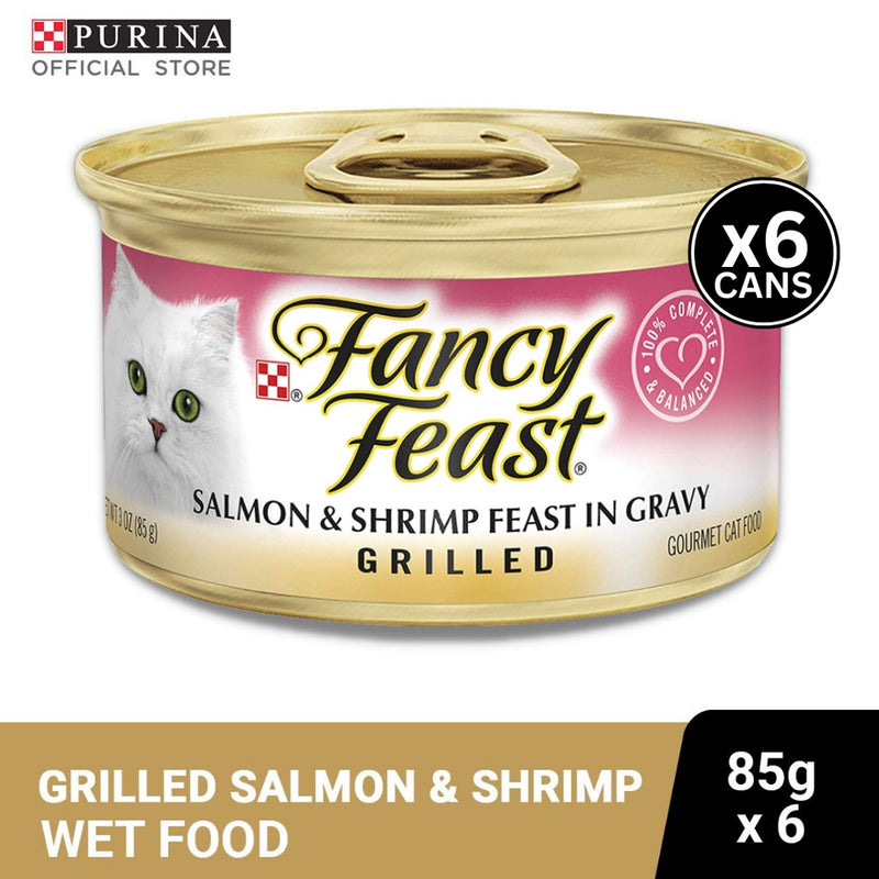 FANCY FEAST Grilled Salmon & Shrimp Adult Wet Cat Food - 85g x6