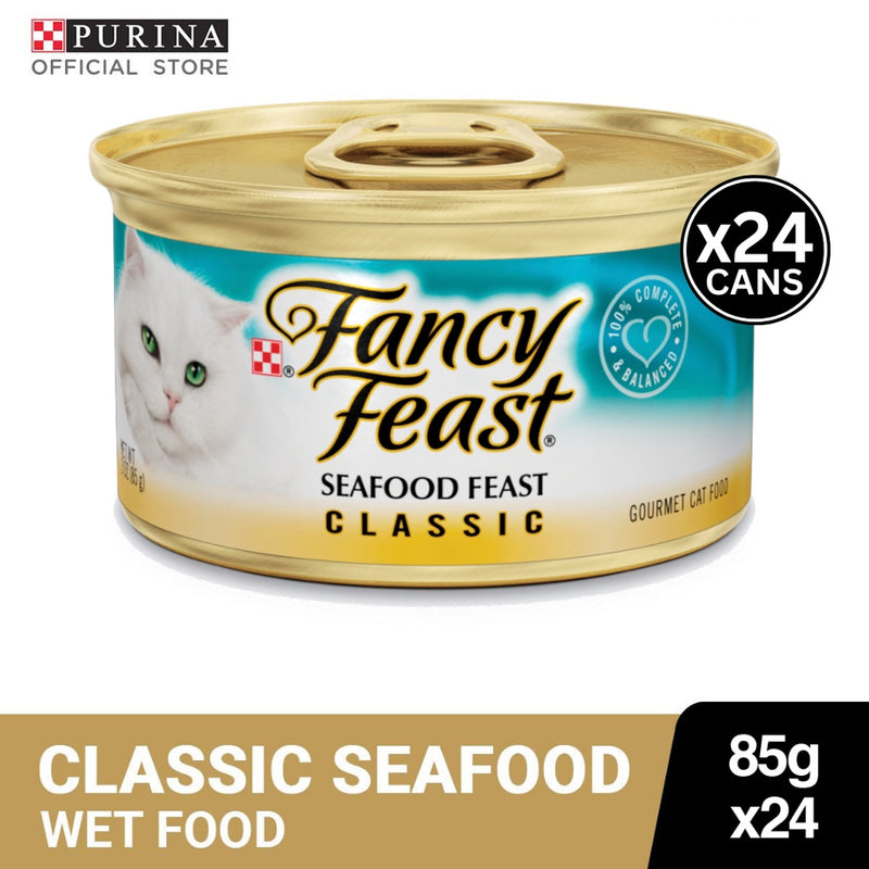 FANCY FEAST Classic Seafood Adult Wet Cat Food - 85g x24