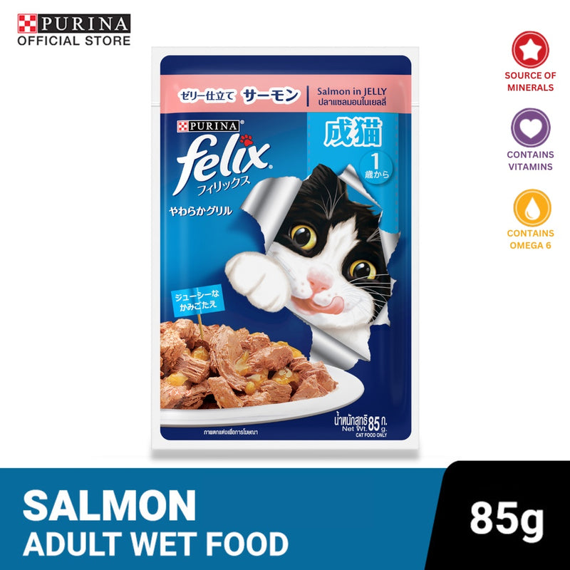 PURINA FELIX Adult Cat with Salmon in Jelly - 85g