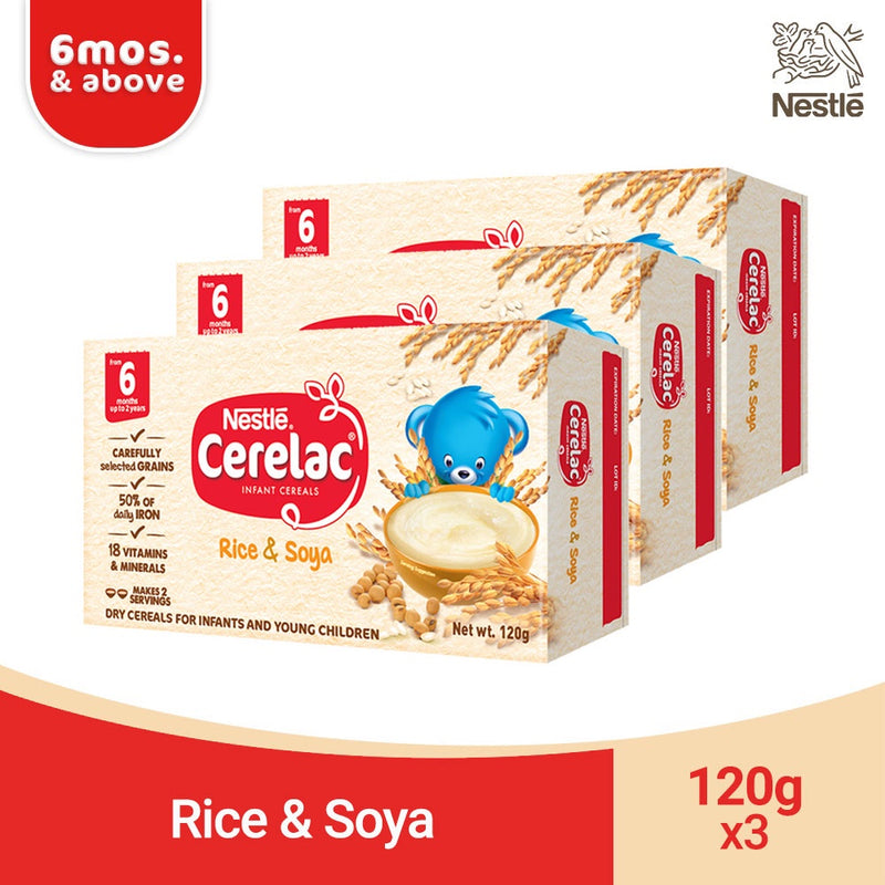 CERELAC Rice & Soya Infant Cereal 120g - Pack of 3