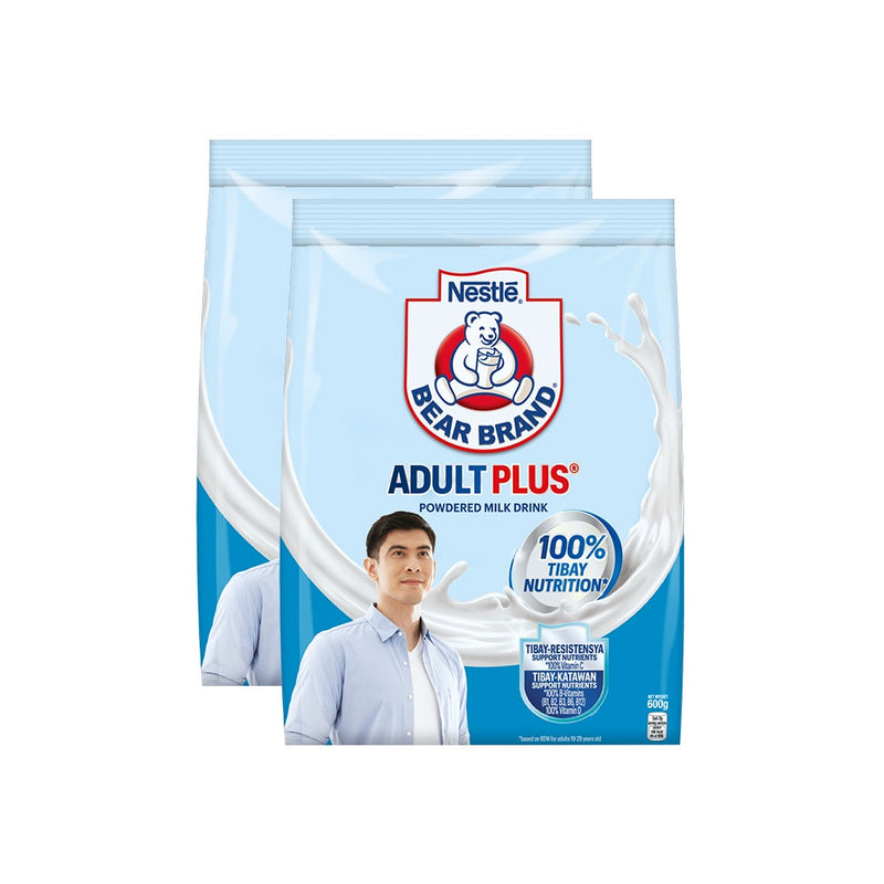 BEAR BRAND Adult Plus Milk Powder 600g - Pack of 2