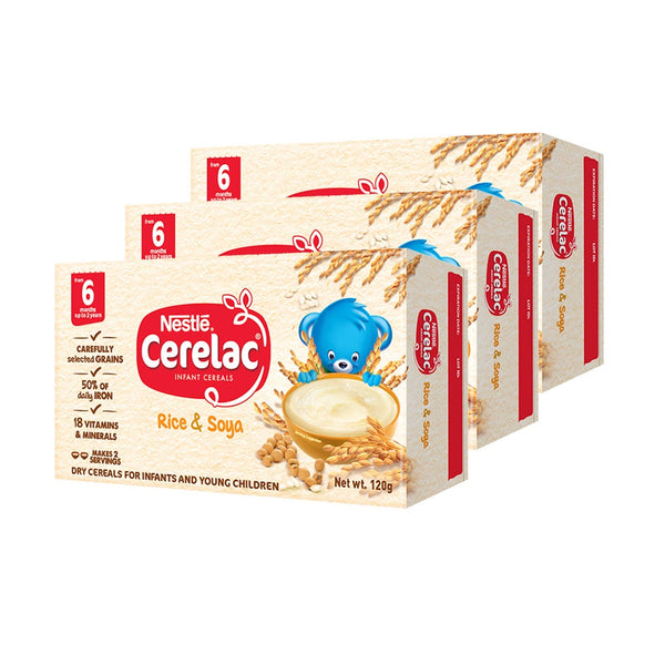 CERELAC Rice & Soya Infant Cereal 120g - Pack of 3