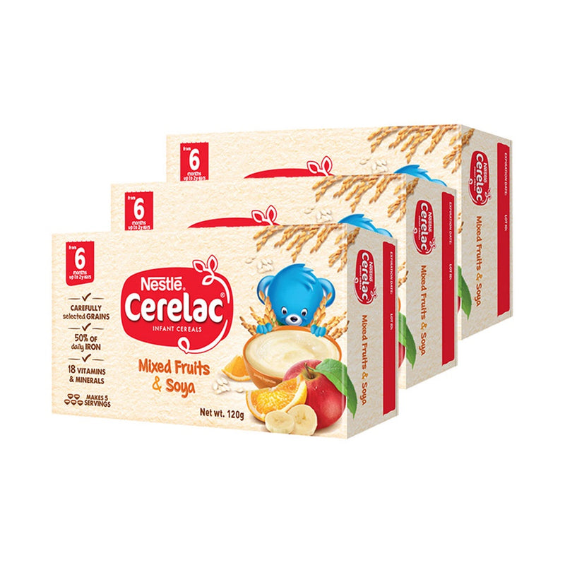 CERELAC Mixed Fruits & Soya Infant Cereal 120g - Pack of 3