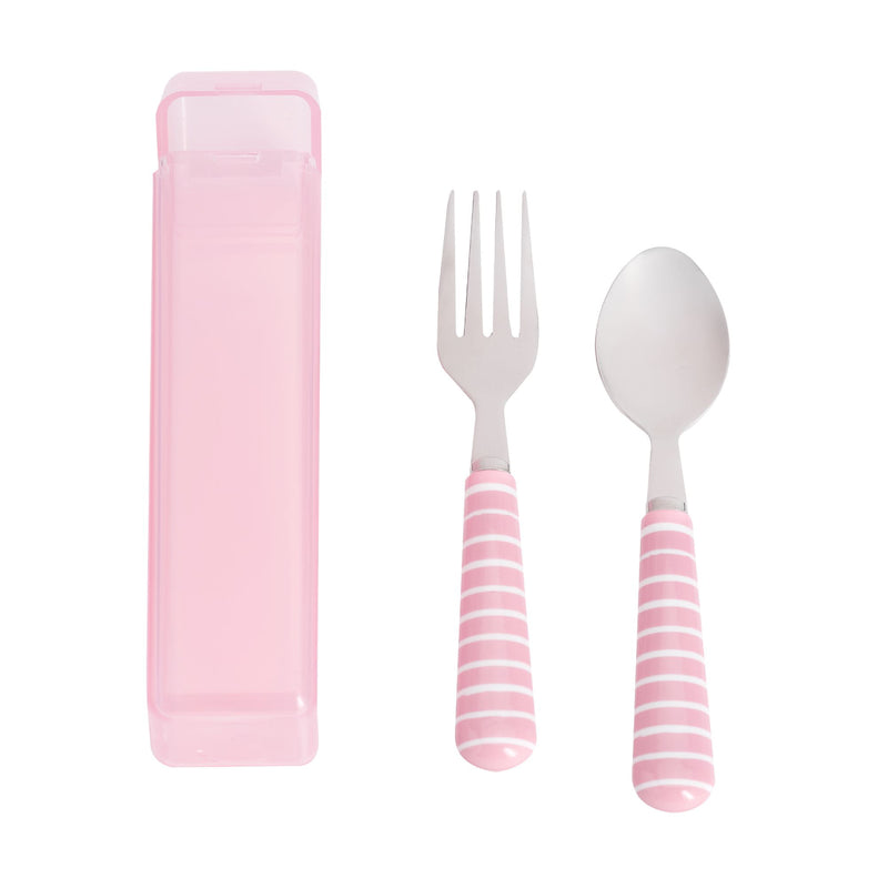[NOT FOR SALE] Gold Glitter Bento Box + Utensils with Carrying Case Light Pink