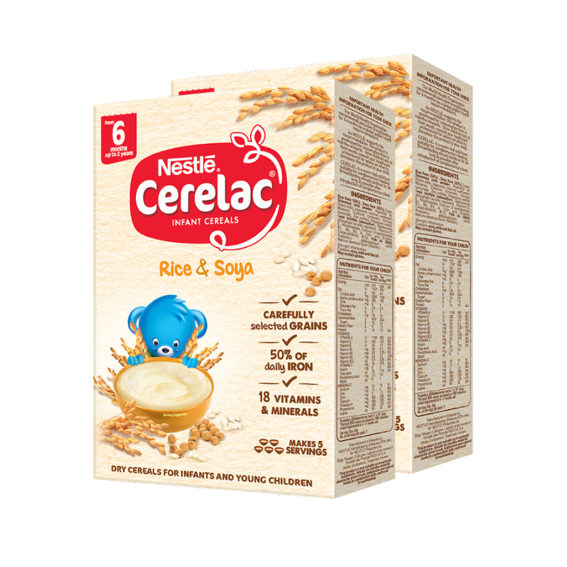 CERELAC Rice & Soya Infant Cereal 250g - Pack of 2