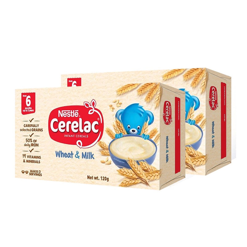 CERELAC Wheat and Milk Infant Cereal 120g - Pack of 2