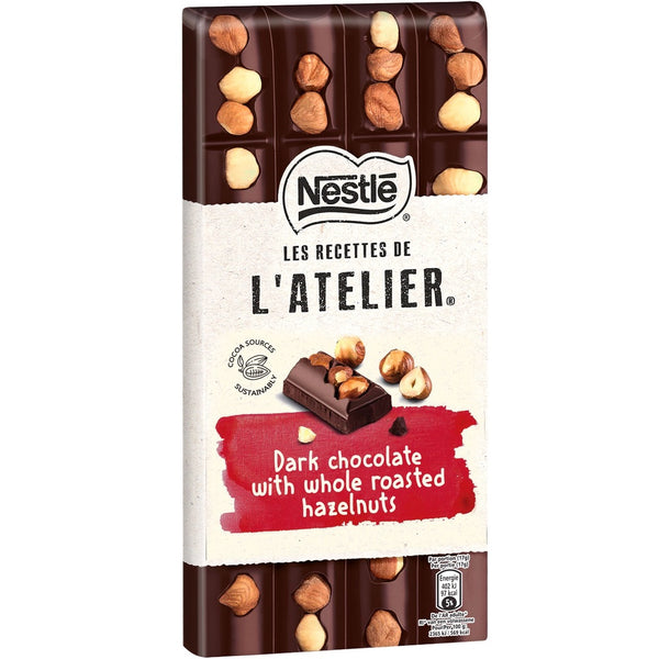 Nestle Les Recettes de L'atelier Dark Chocolate with Hazelnut 170g