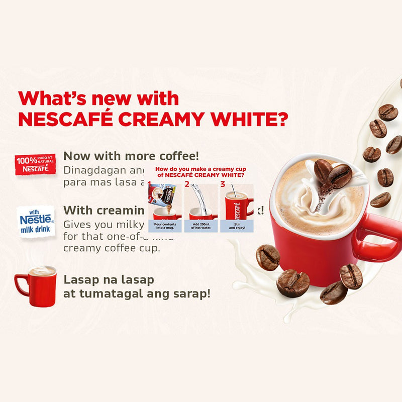 NESCAFÉ Creamy White 3-in-1 Coffee Twin Pack 51g - Pack of 20