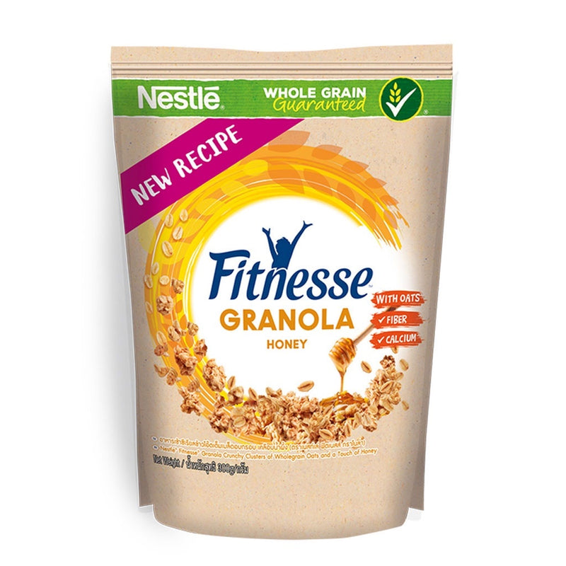NESTLE Fitnesse Granola Honey Breakfast Cereal 300g and NESTLÉ Low-Fat Milk 1L UHT
