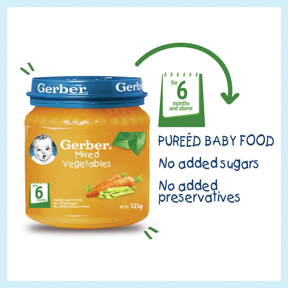 Gerber Mixed Vegetable Puree Baby Food 125g