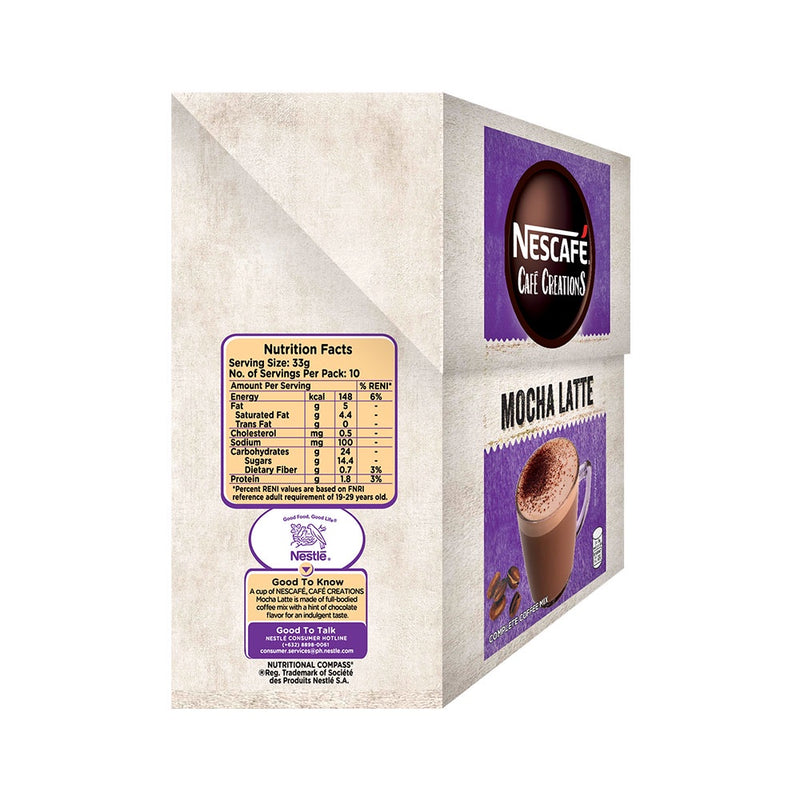 Nescafe Cafe Creations Mocha Latte Coffee Mix 33g - Pack of 10