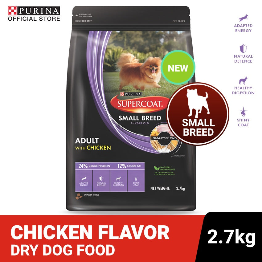 Purina Supercoat Adult Small Breed Chickenbased Dry Dog Food 2.7kg