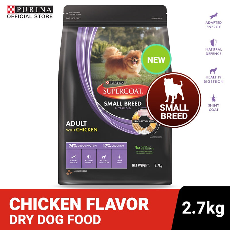 SUPERCOAT Chicken based Dry Dog Food for Adult Small Breed Dogs - Best Dog Food - 2.7Kg