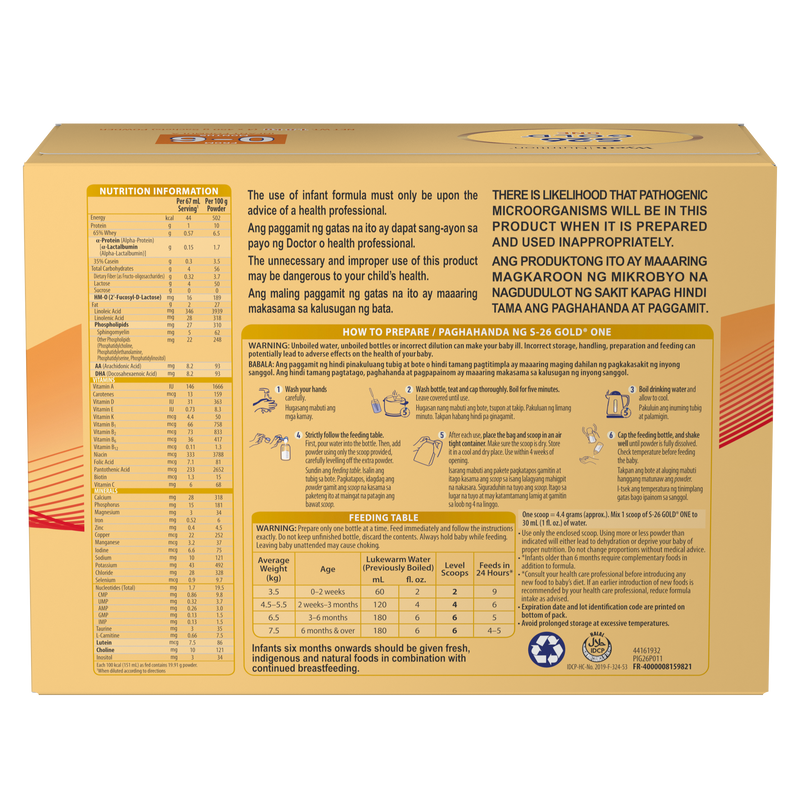 S26 2024 formula instructions