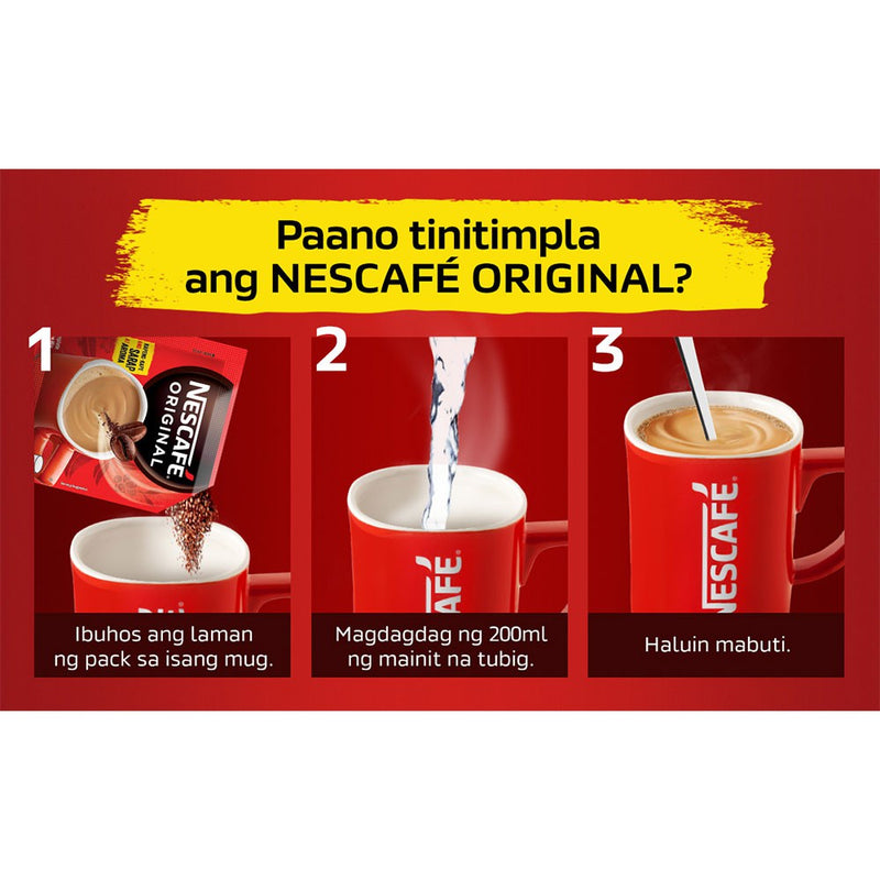 NESCAFE Original 3-in-1 Coffee Twin Pack 56g - Pack of 12 + BEAR BRAND Adult Plus 33g - Pack of 12