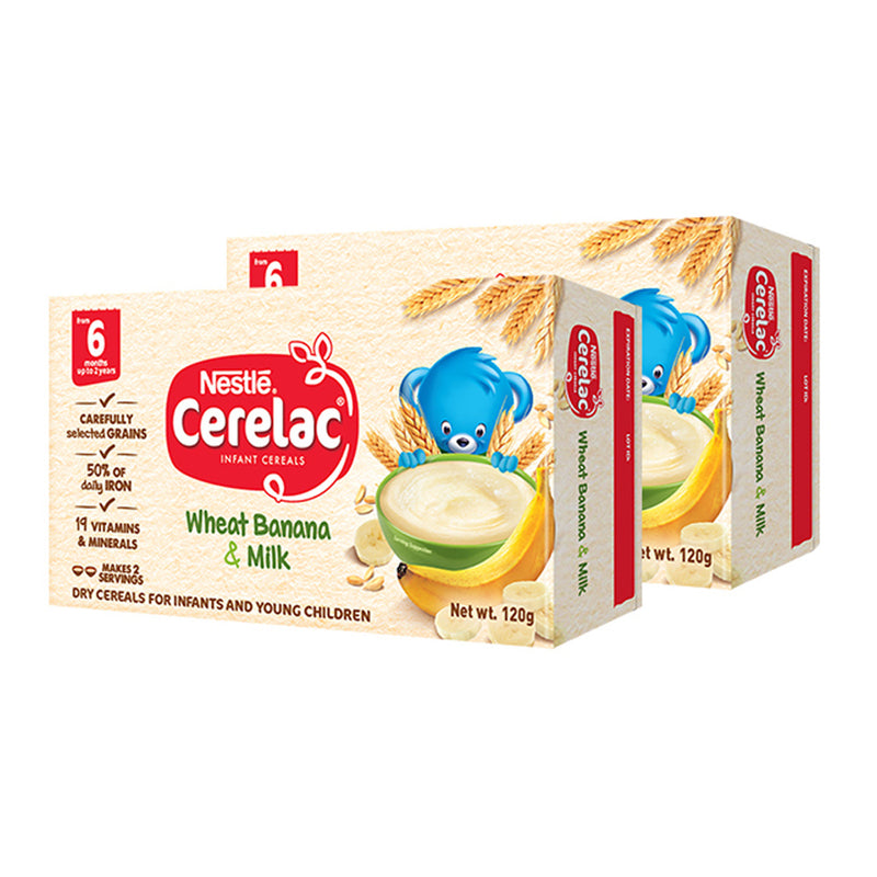 CERELAC Wheat Banana & Milk Infant Cereal 120g - Pack of 2