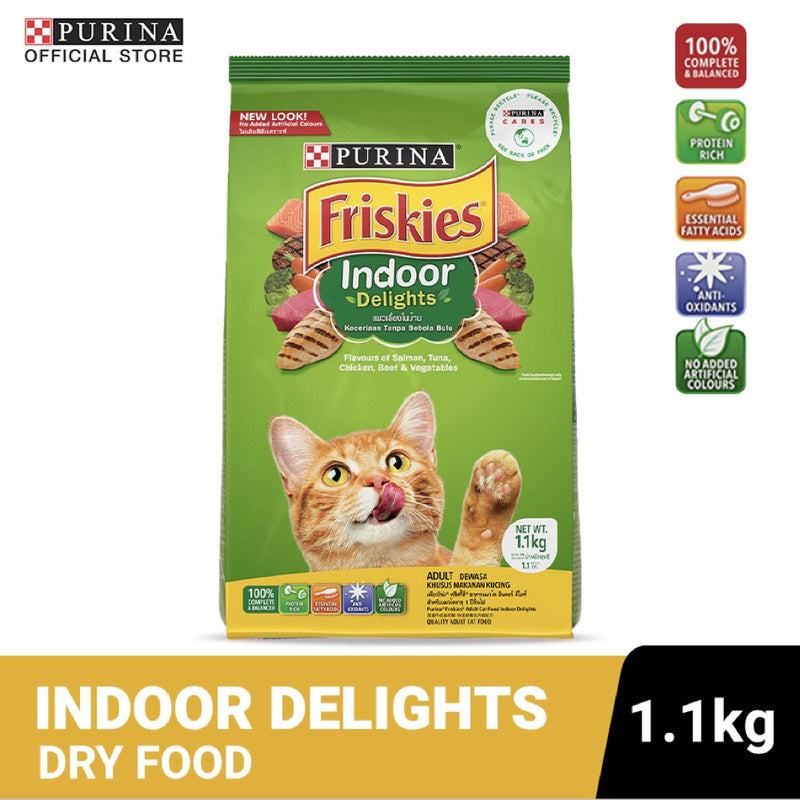 PURINA FRISKIES Indoor Delights Adult Dry Cat Food - 1.1Kg