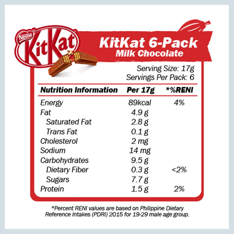 KITKAT 2 Finger Milk Chocolate Bar Flowrap 6-Pack 17g