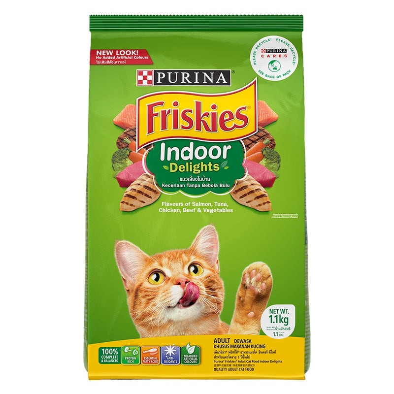 PURINA FRISKIES Indoor Delights Adult Dry Cat Food - 1.1Kg