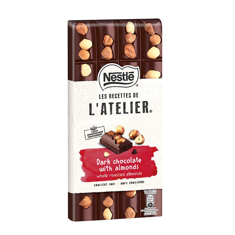 Nestle Les Recettes de L'atelier Dark Chocolate with Almonds 170g