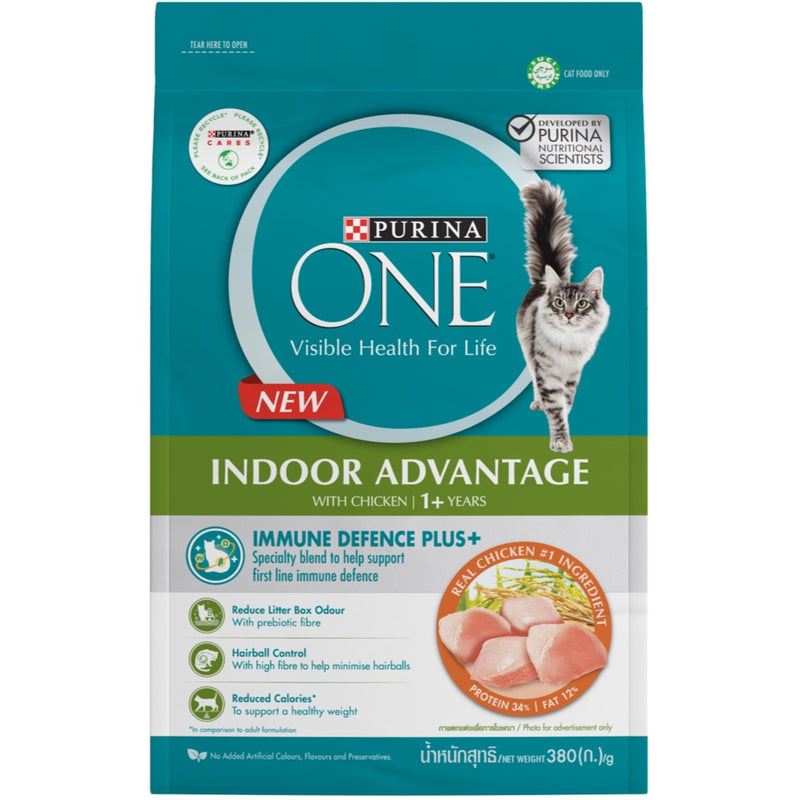 PURINA ONE Indoor Advantage with Chicken Dry Cat Food - 380g
