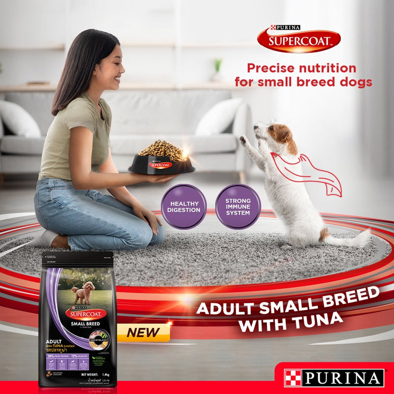 SUPERCOAT Adult Small Breed Tuna Dry Dog Food - 1.4Kg