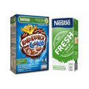 KOKO KRUNCH Cookie Breakfast Cereal 330g and NESTLE Fresh Milk 1L