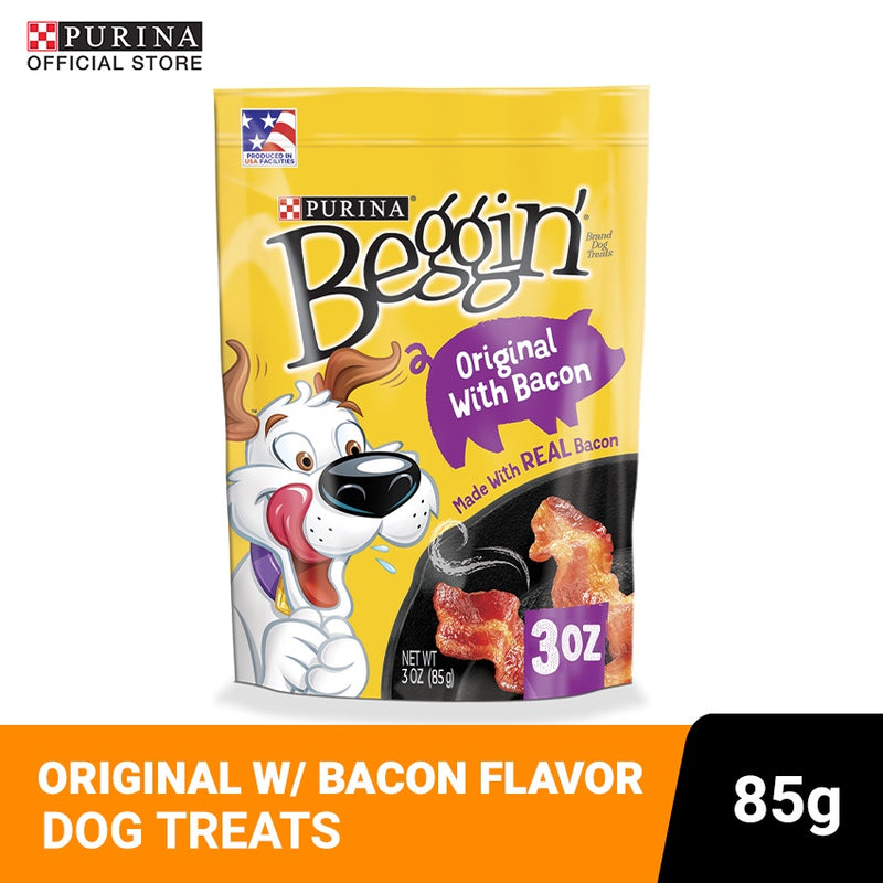BEGGIN' Strips Dry Dog Treats for Adult Dog (with Bacon) - 85g