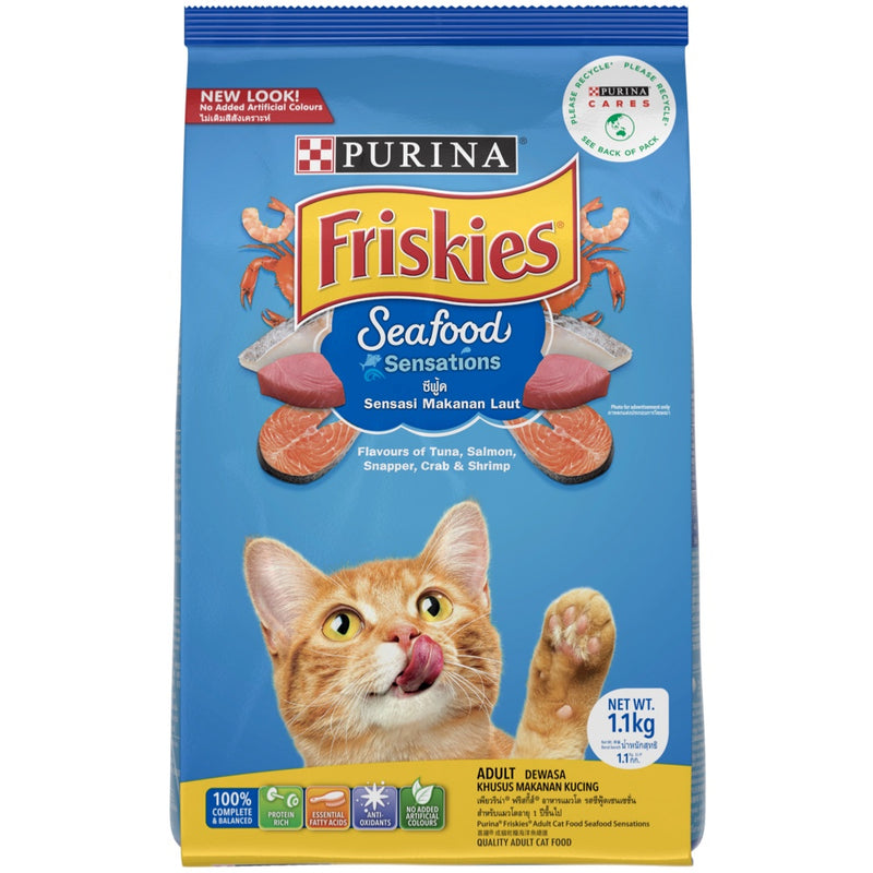 Purina Friskies Seafood Sensations Adult Dry Cat Food 1kg
