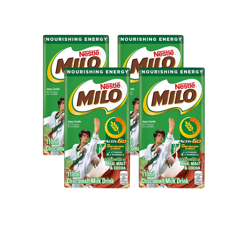 MILO Ready-to-Drink Flavoured Milk 110ml - Pack of 4