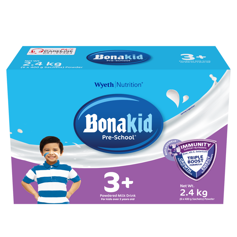 BONAKID® PRE-SCHOOL® 3+ Powdered Milk Drink for Children 2.4kg (400g x 6)